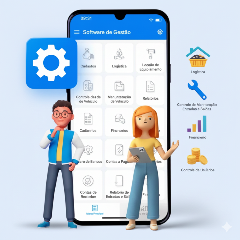 Dashboard do Control Max ERP mostrando interface de gestão financeira