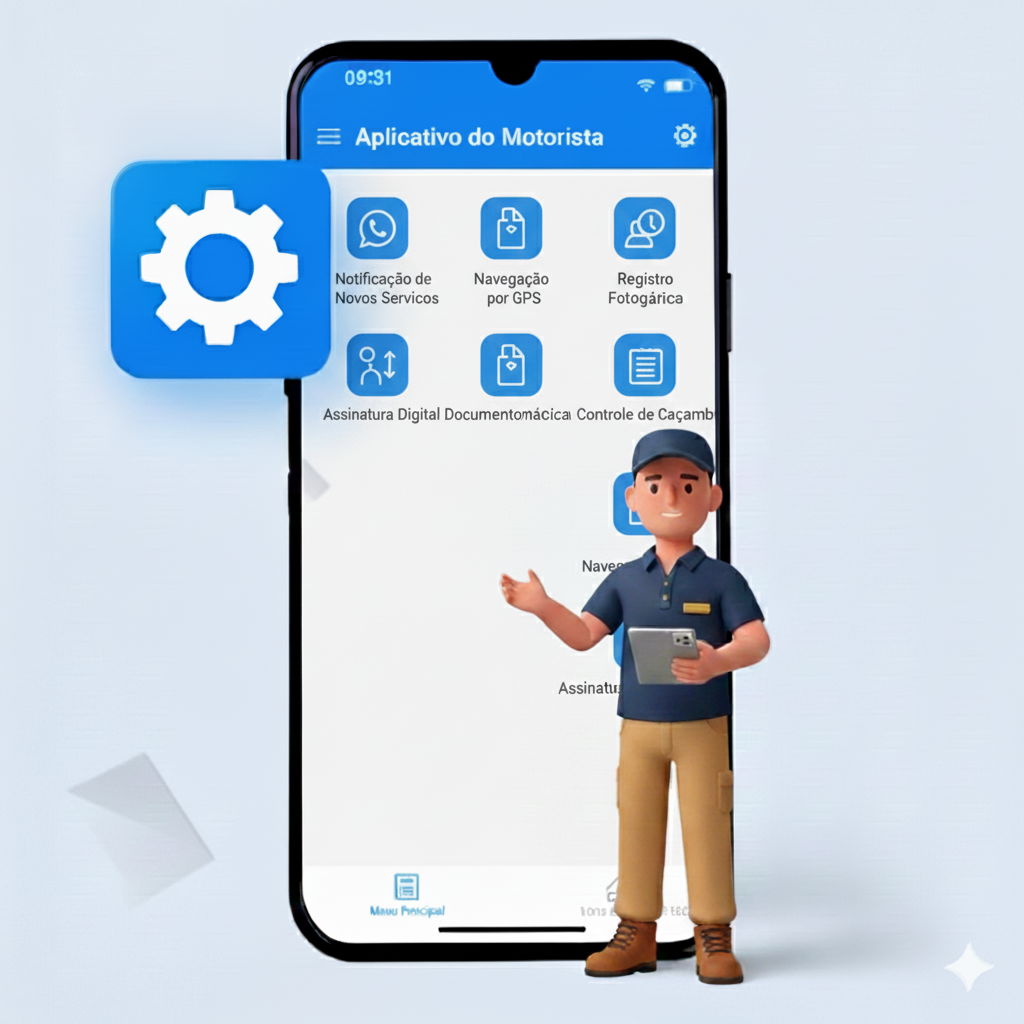 Aplicativo móvel do Control Max ERP para motoristas